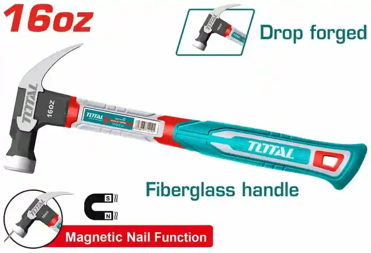 THBPH61016 - "ТОТАL" Молоток
кованный с шарнирным бойком 450Гр.