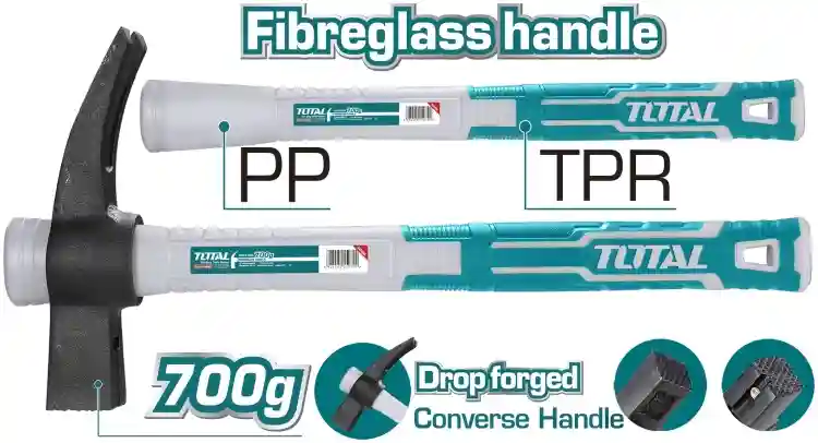 THCHIT7006 - "ТОТАL" Молоток
гвоздодёр фибергласовая ручка 700Гр,
магнит под гво