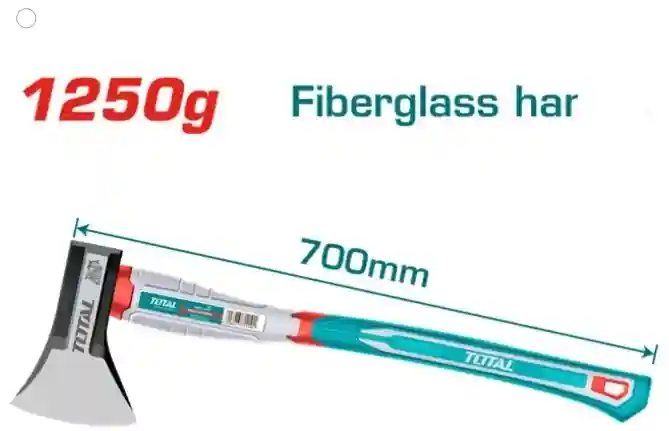 THAX061250 - "ТОТАL" Топор 1250Гр,
углеродистая сталь 45, рукоятка из
стекловолк