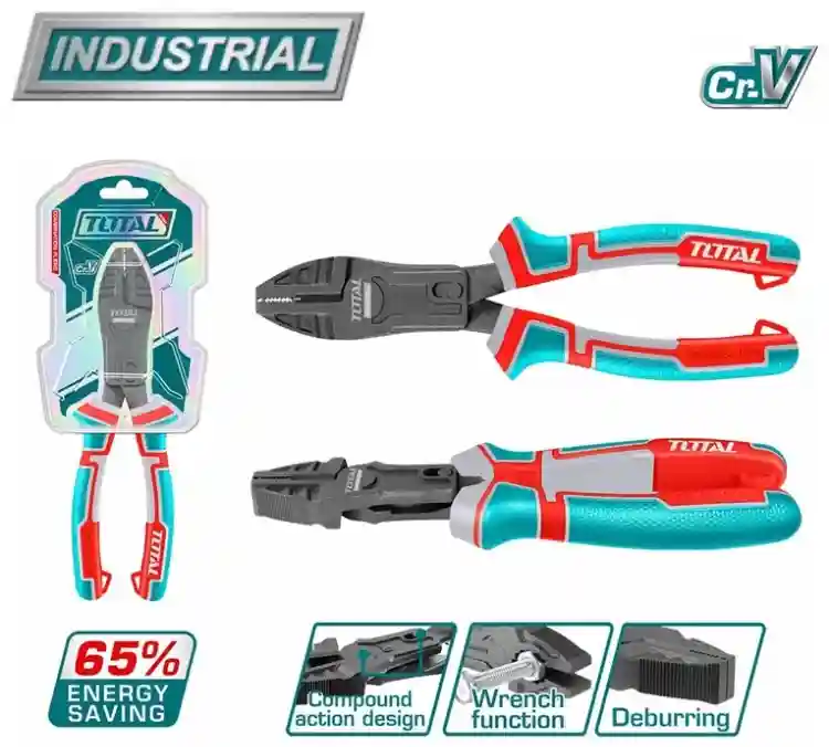 THTC510956 - "ТОТАL" Плоскогубцы
комбинированные INDUSTRIAL 240 мм,
усиленный за