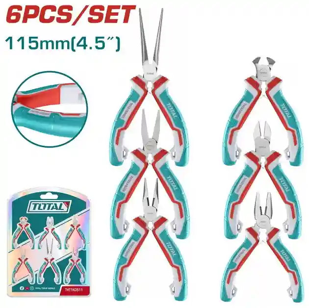 THT1K0511 - "ТОТАL" Набор мини
губцевых инструментов 6шт.