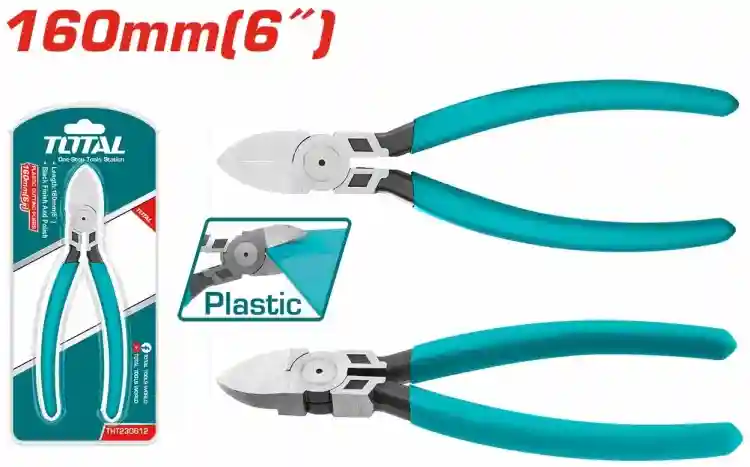 THT230612 - "ТОТАL" Бокорезы для
пластика и меди 160мм.
