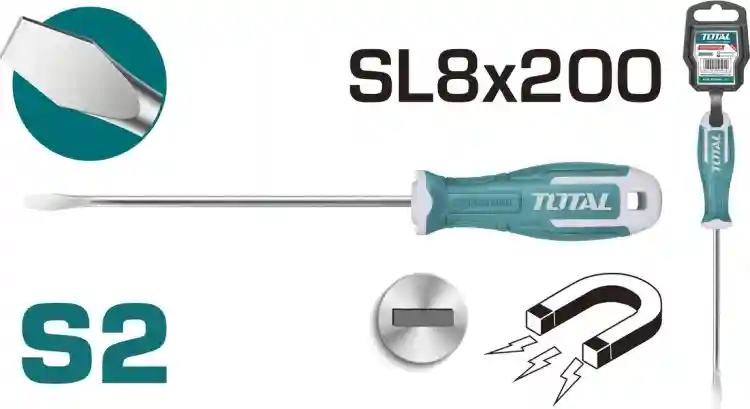 THT268200 - "ТОТАL" Отвёртка
INDUSTRIAL SL8.0, 200мм.