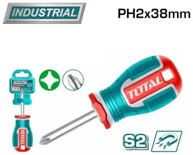 TSDPH2038 - "ТОТАL" Мини отвертка
INDUSTRIAL, PH2, 38мм.
