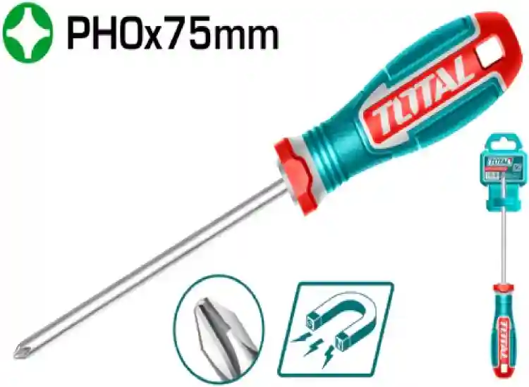 TSDPH0075 - "ТОТАL" Отвёртка
INDUSTRIAL, PH0, 75мм.
