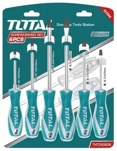 THT250606 - "ТОТАL" Набор отвёрток
6шт
