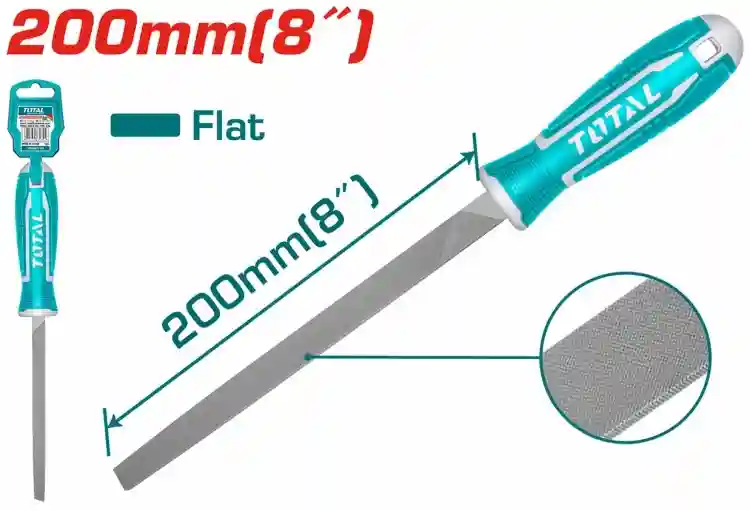 THT91186 - "ТОТАL" Напильник
плоский 200мм, сталь T12.