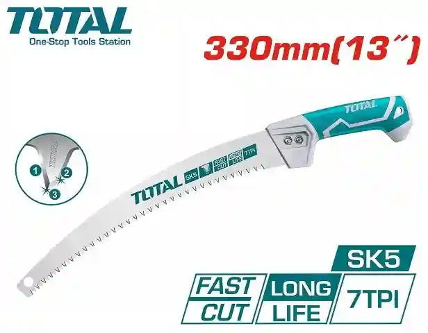 THT5113306 - "ТОТАL" Ручная садовая
пила с изогнутым лезвием 330мм.
