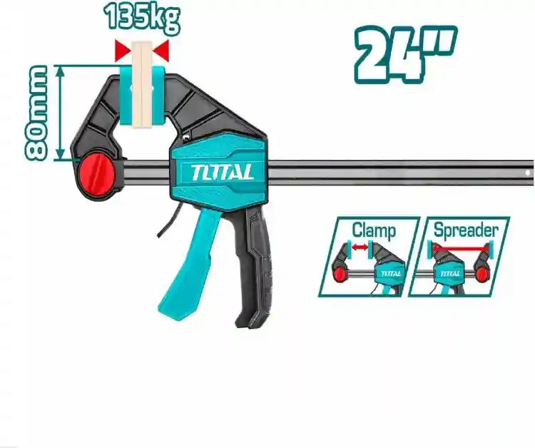 THT1346802 - "ТОТАL" струбцины тип
пистолет 80х600мм