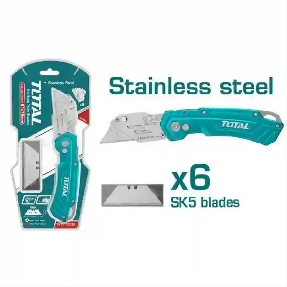 THT5136288 - "ТОТАL" Складной нож
INDUSTRIAL, трапециевидное лезвие
180мм, 6шт л