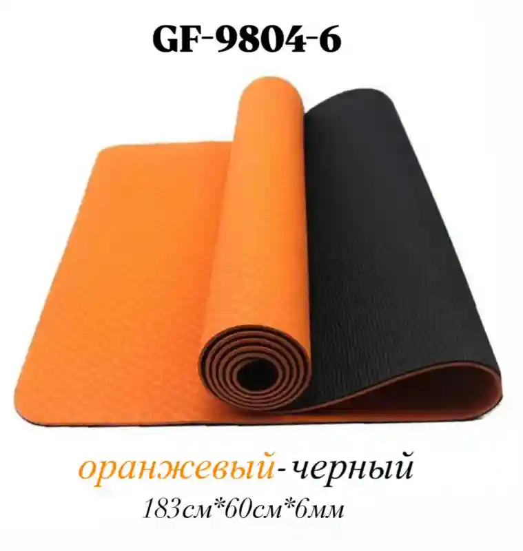 КАРЕМАТ ДЛЯ ЙОГИ 6MM GF-9804 оранжевый-черный