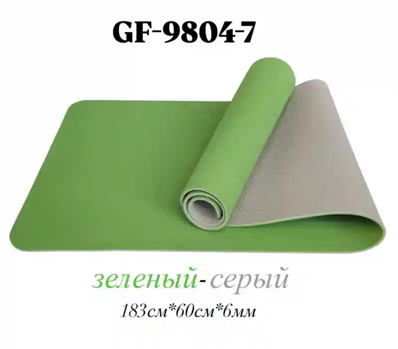 КАРЕМАТ ДЛЯ ЙОГИ 6MM GF-9804 зеленый-серый