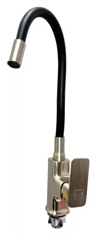 TEMMAX кухонный смеситель TM-553-4 (сатин+черный гусак)