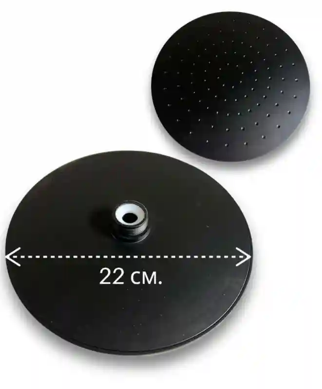 Верхняя лейка для душевой стойки Цвет: черный Материал: пластик + силиконовые фо