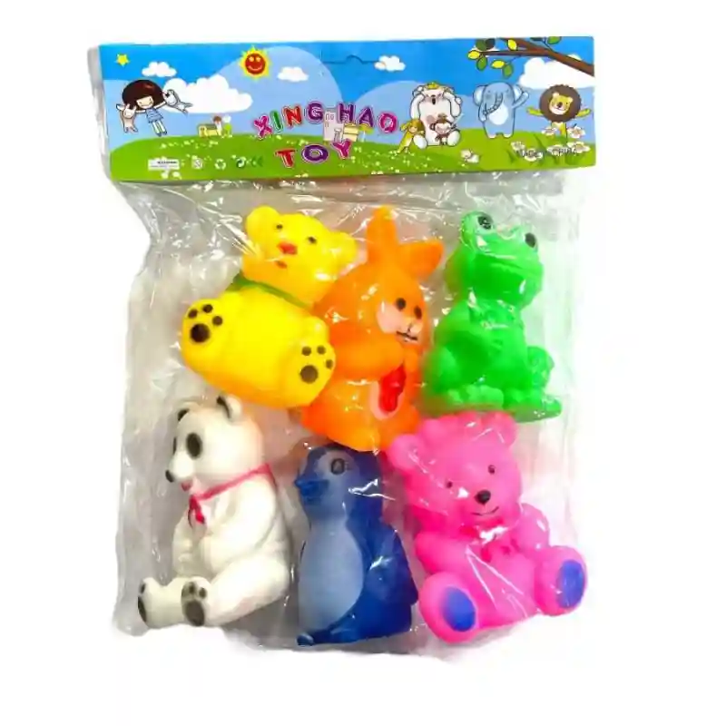 Набор резиновых игрушек-пищалок Слоники Fun Toys, 6 шт