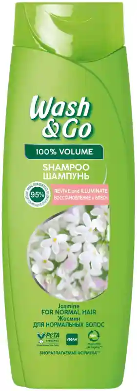 Шампунь Wash & Go 100% Volume Жасмин для нормальных волос 400 мл