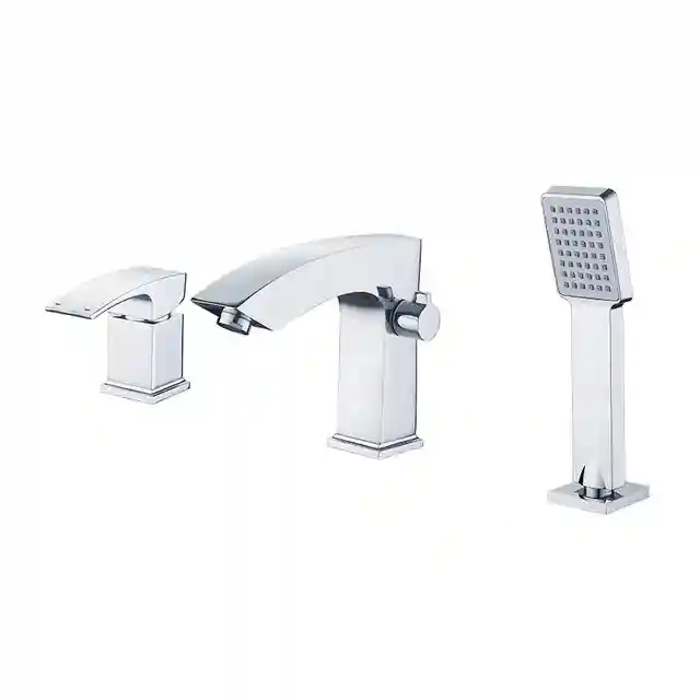 Смеситель для ванны на борт ванны, 3 отверстия, хром