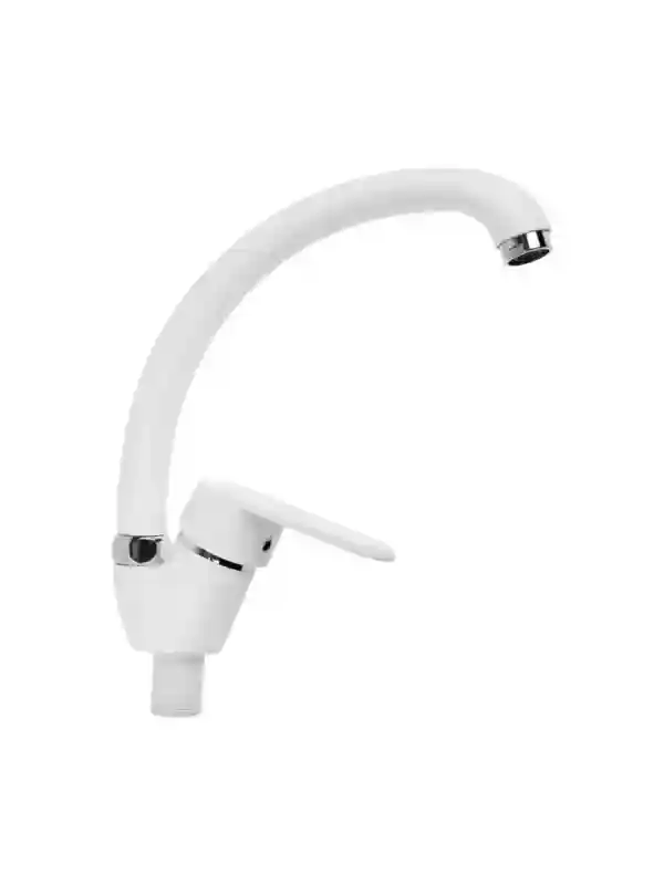 Смеситель для кухни однорычажный, белый