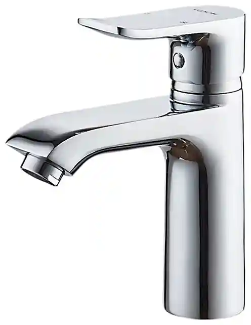 Смеситель для раковины однорычажный, современный дизайн, хром