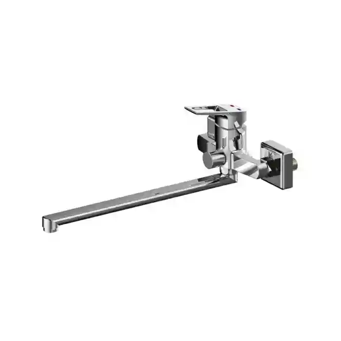 Смеситель для ванны и душа с длинным плоским изливом, хром