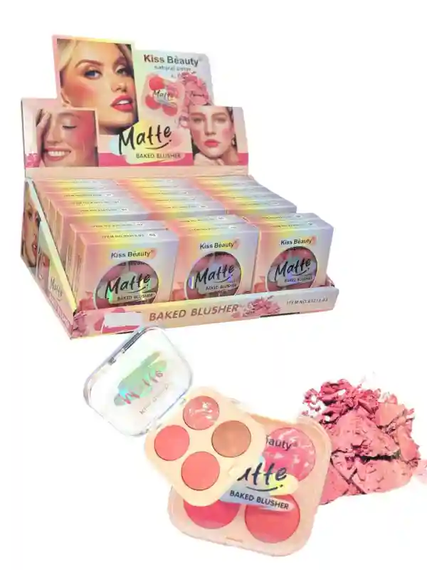 Запечённые румяна Kiss Beauty Matte