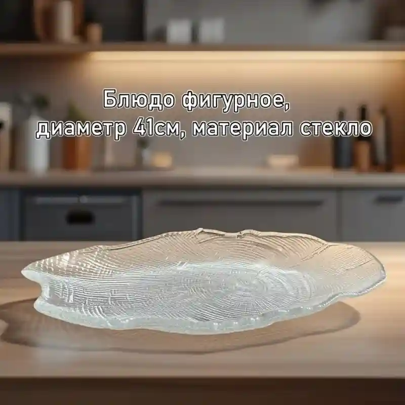 Блюдо фигурное стеклянное