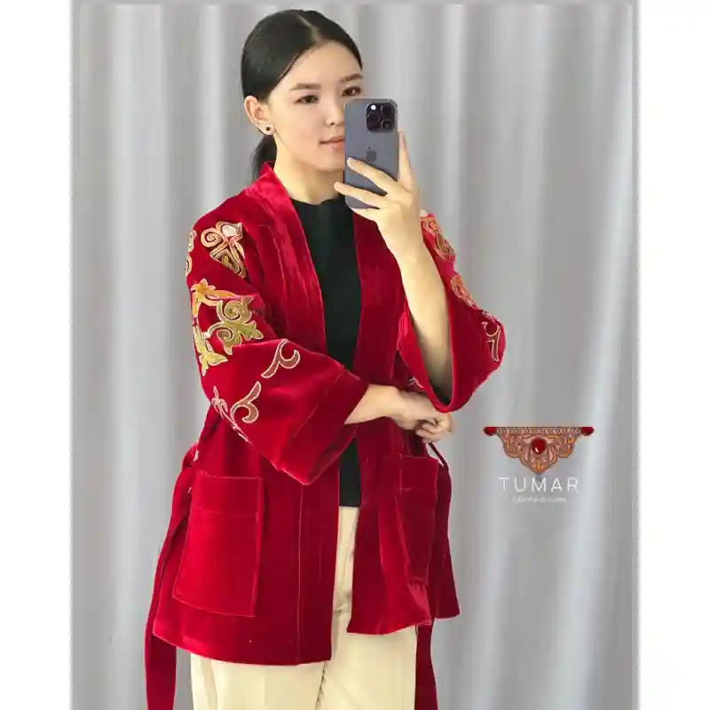 Кимино ярко-красный размер 46, 48, 50, 52, 54, 56