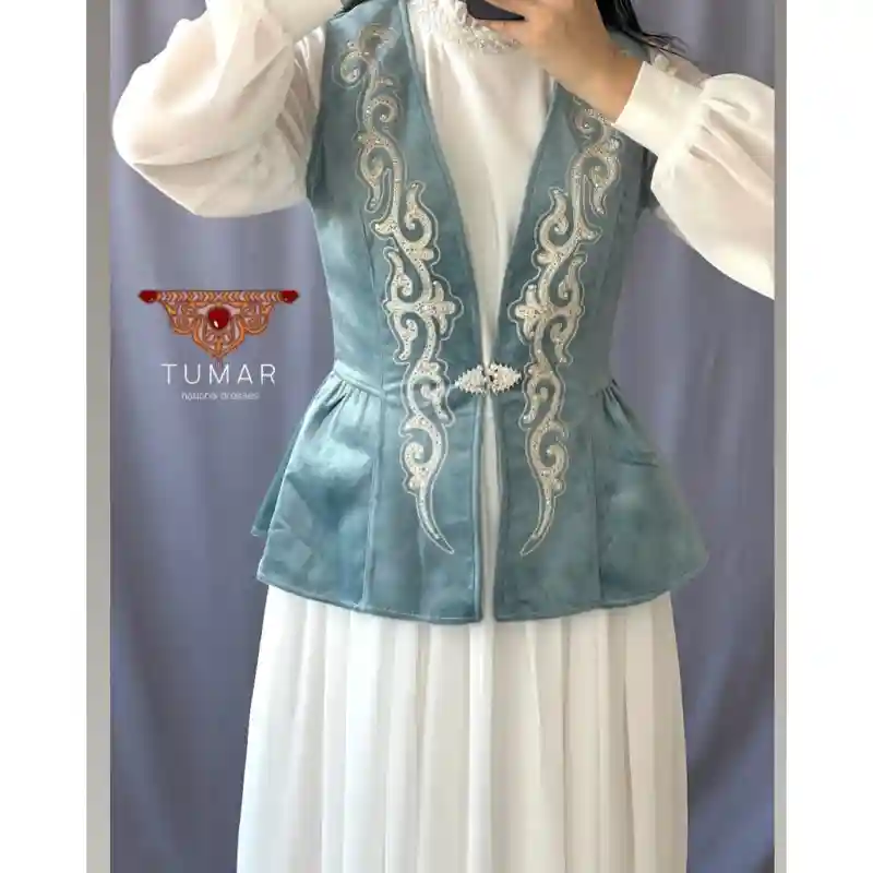 Кажекейка бархатно синяя размер 42