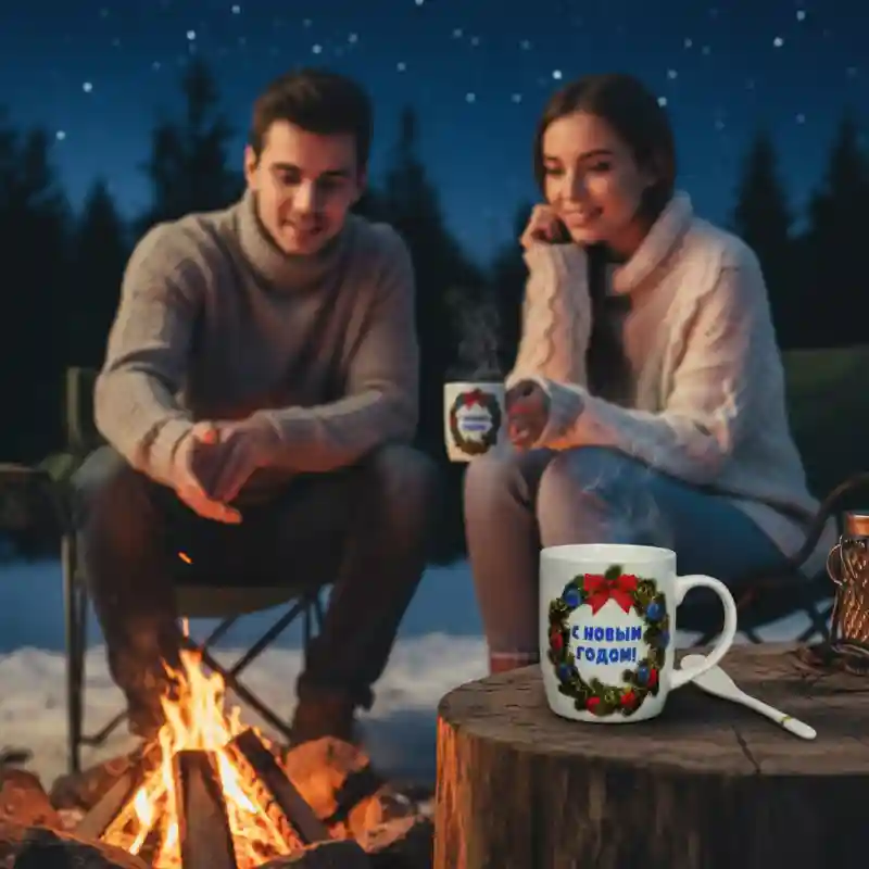 Набор кружка с блюдцем и ложкой