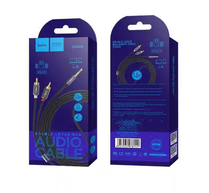 Аудиокабель HOCO UPA10 Double Lotus RCA → 3.5 мм (1.5 м)