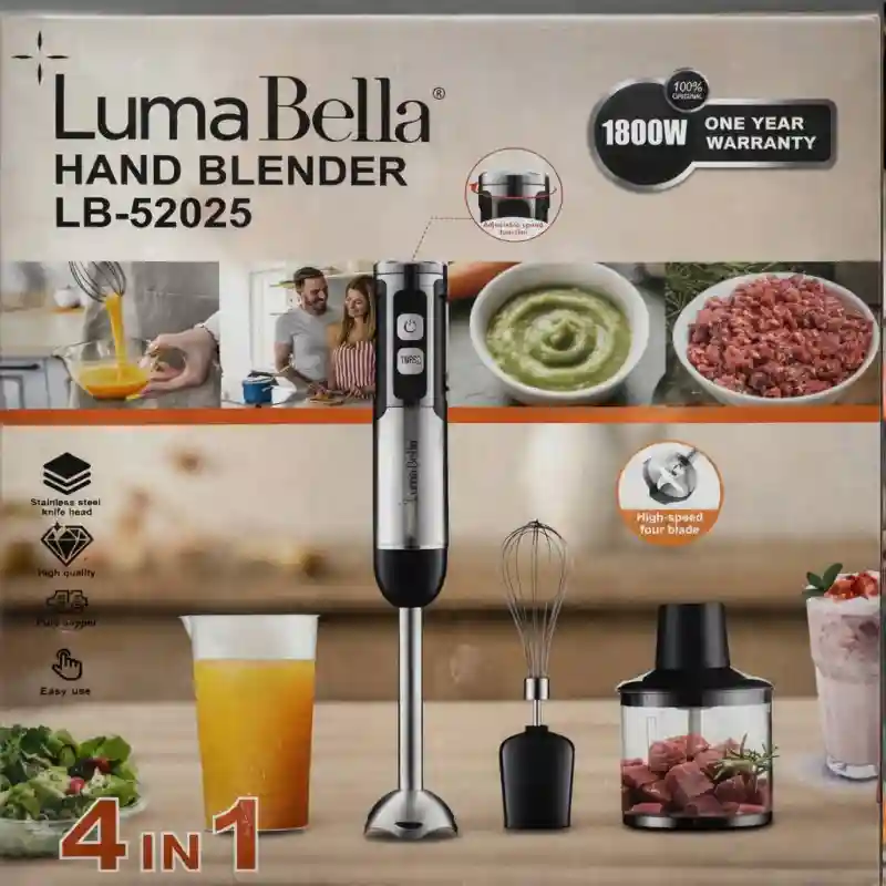 Погружной блендер Luma Bella LB-52025, 1800 Вт, 4 в 1