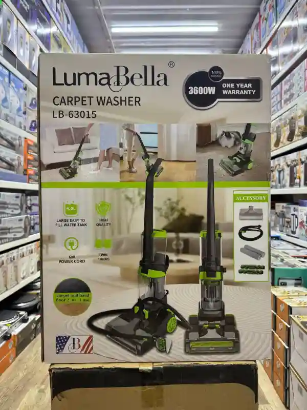 Моющий пылесос LumaBella LB-63015, 3600 Вт, 4 л, черно-зеленый