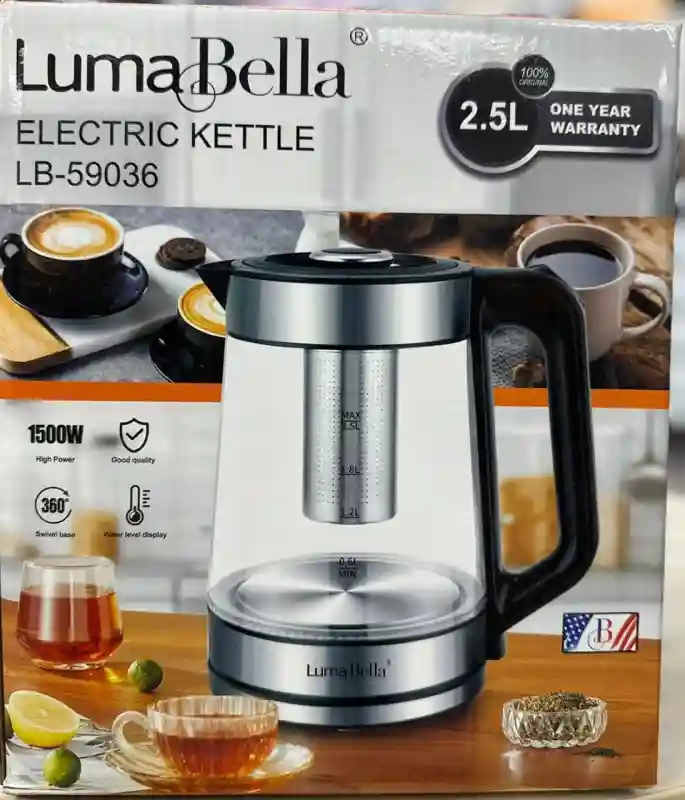 Электрочайник LumaBella LB-59036 со съемным заварочным фильтром, 2.5 л