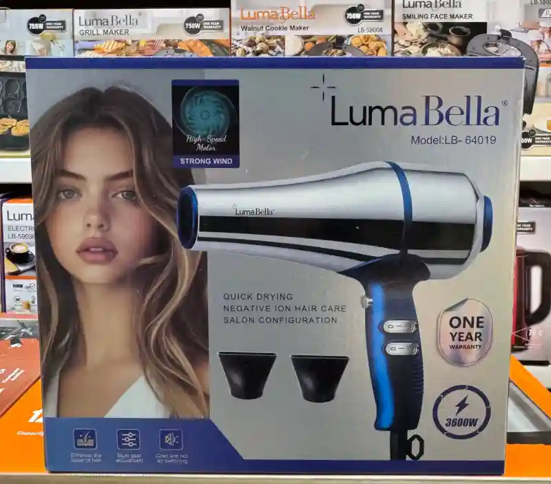 Профессиональный фен LumaBella LB-64019 с ионизацией, 3600W