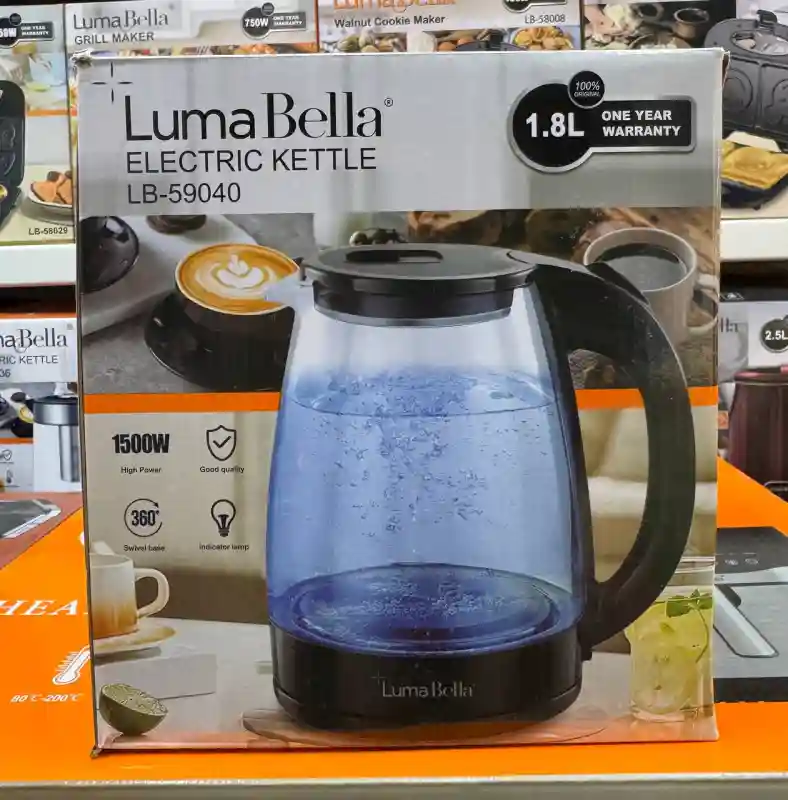 Электрический чайник LumaBella LB-59040 (стеклянный) с подсветкой, 1.8 л