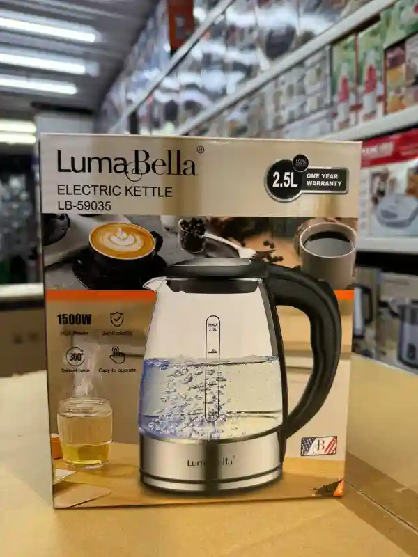 Электрический чайник LumaBella LB-59035 (стеклянный), 2.5 л