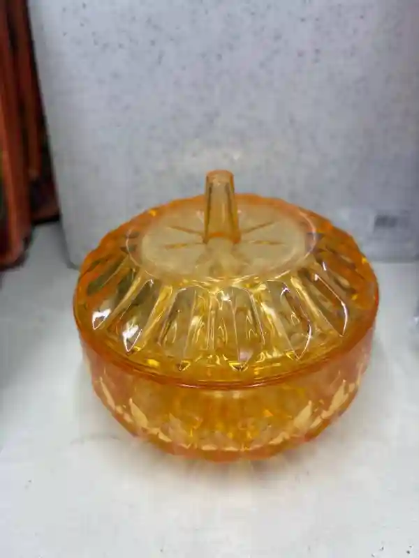 Сахарница с крышкой «Кристалл», оранжевая