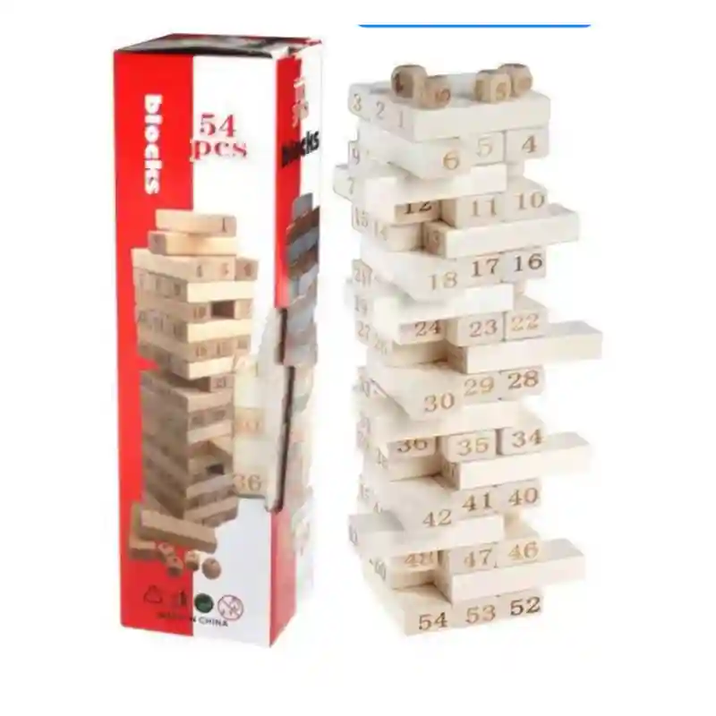 Настольная игра Дженга 54 детали натуральная