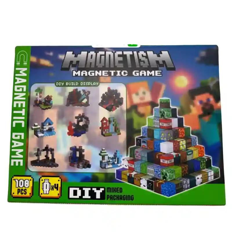 Магнитные кубики Майнкрафт 108 деталей