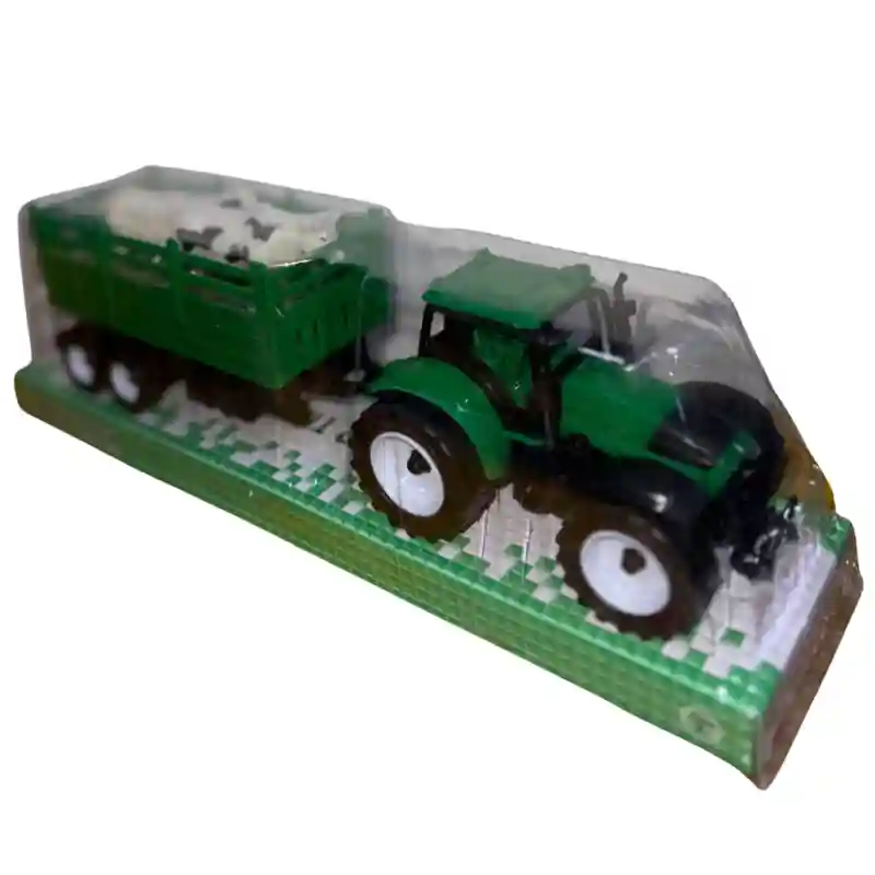 Игрушечный трактор с прицепом и животными