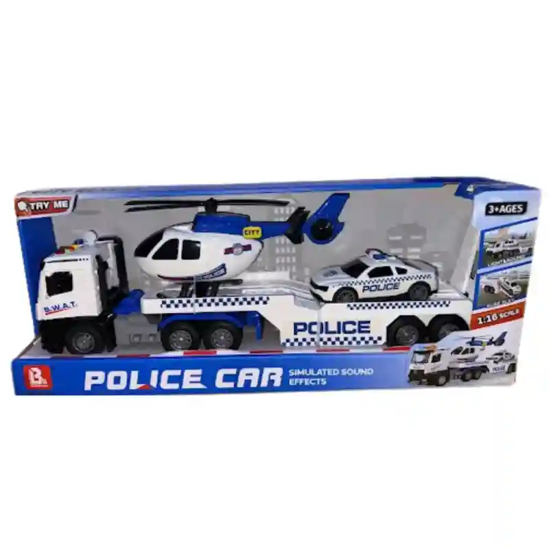 Музыкальный полицейский трал с вертолетом и машиной