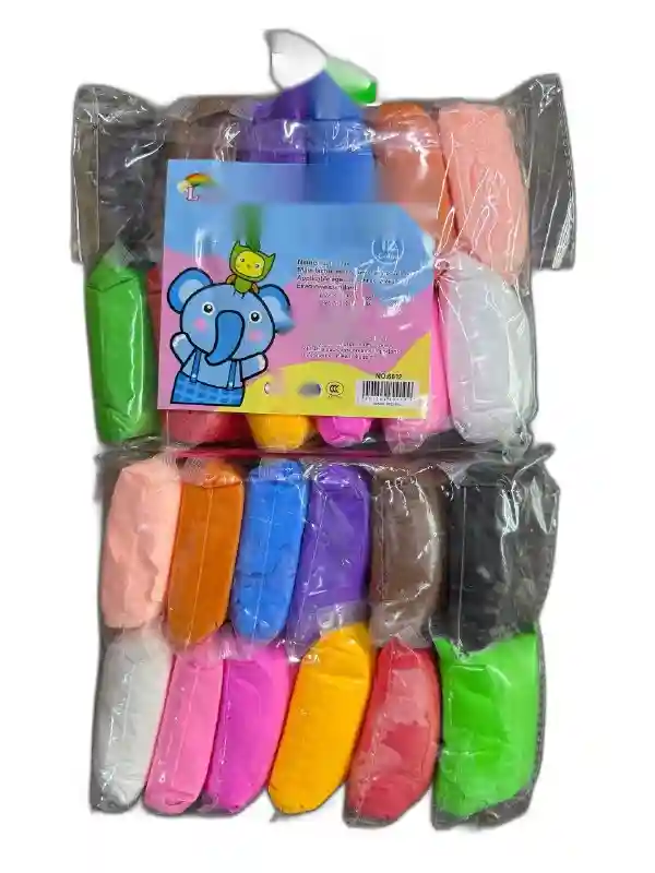 Воздушный пластилин Super Clay 9D 24 цвета 450 г