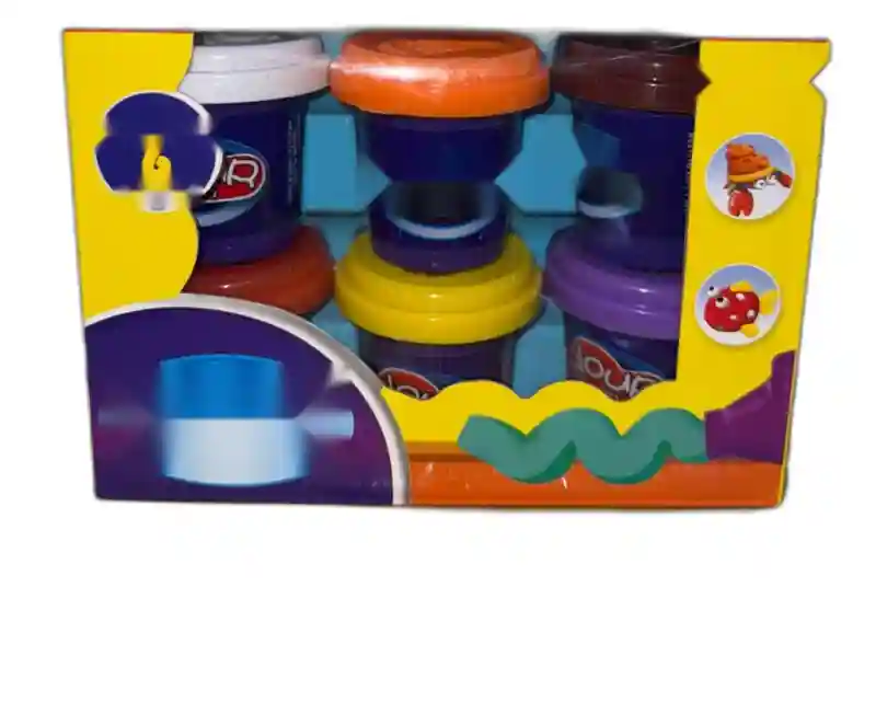 Набор мягкого пластилина в баночках (6 цветов)