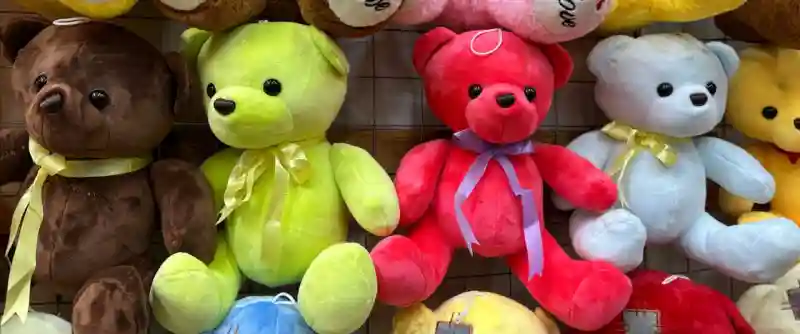 Плюшевая игрушка Мишка с бантиком, гладкий