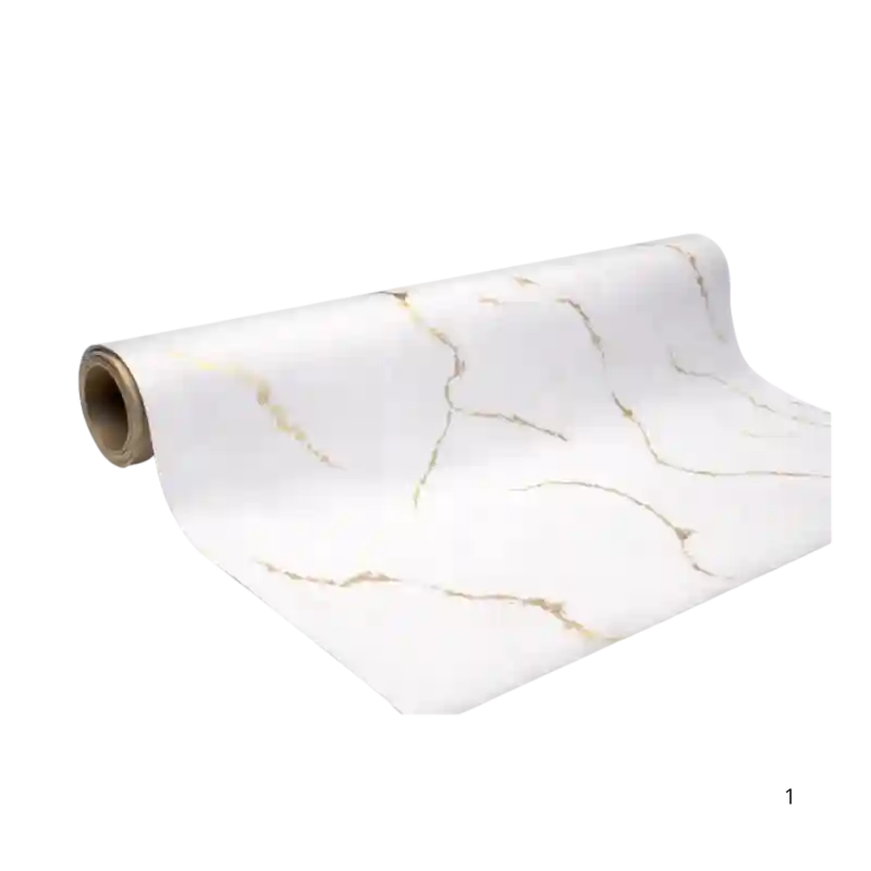 Обои виниловые «Белый мрамор с золотом», 1 метр