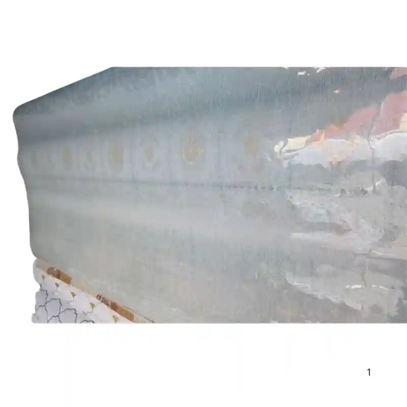 Клеенка на стол (дастархан) «Золотой орнамент», серо-голубая, 1 метр