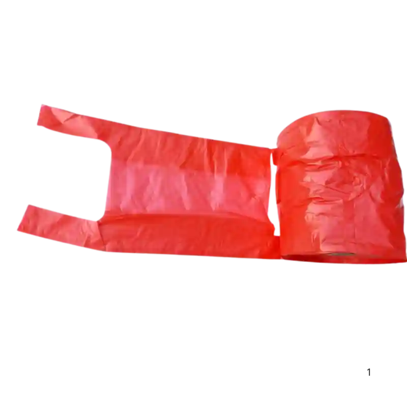 Пакеты полиэтиленовые «Майка» в рулоне, красные