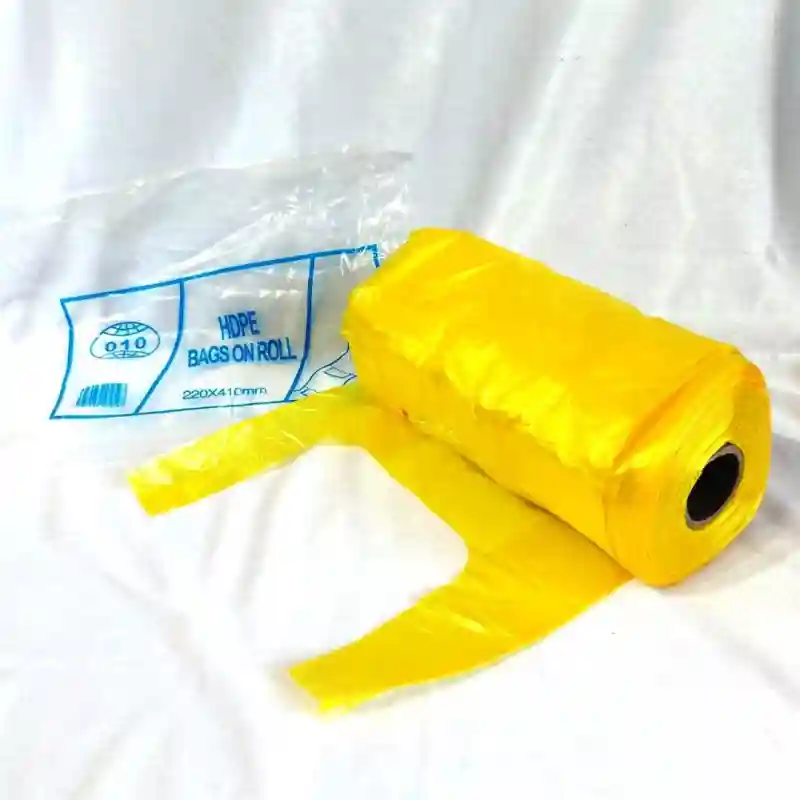 Пакеты-майка в рулоне HDPE, 22х41 см, желтые