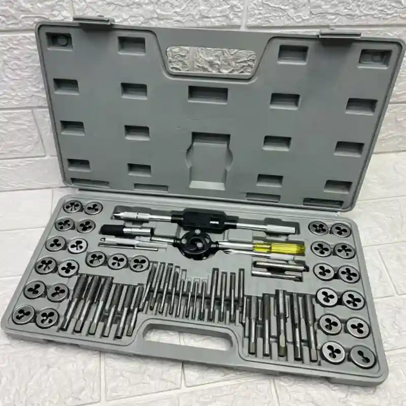 Набор метчиков и плашек профессиональный 60 в 1 в металлическом кейсе