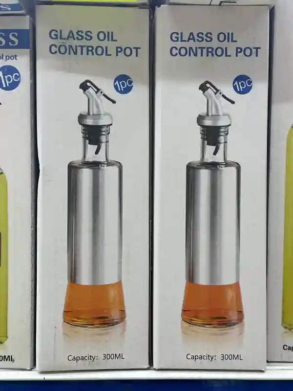 Бутылка-дозатор для масла и уксуса Glass Oil Control Pot с металлическим корпусо